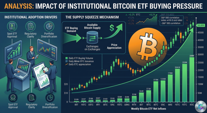 Illustration des flux d ETF Bitcoin sur le marché crypto