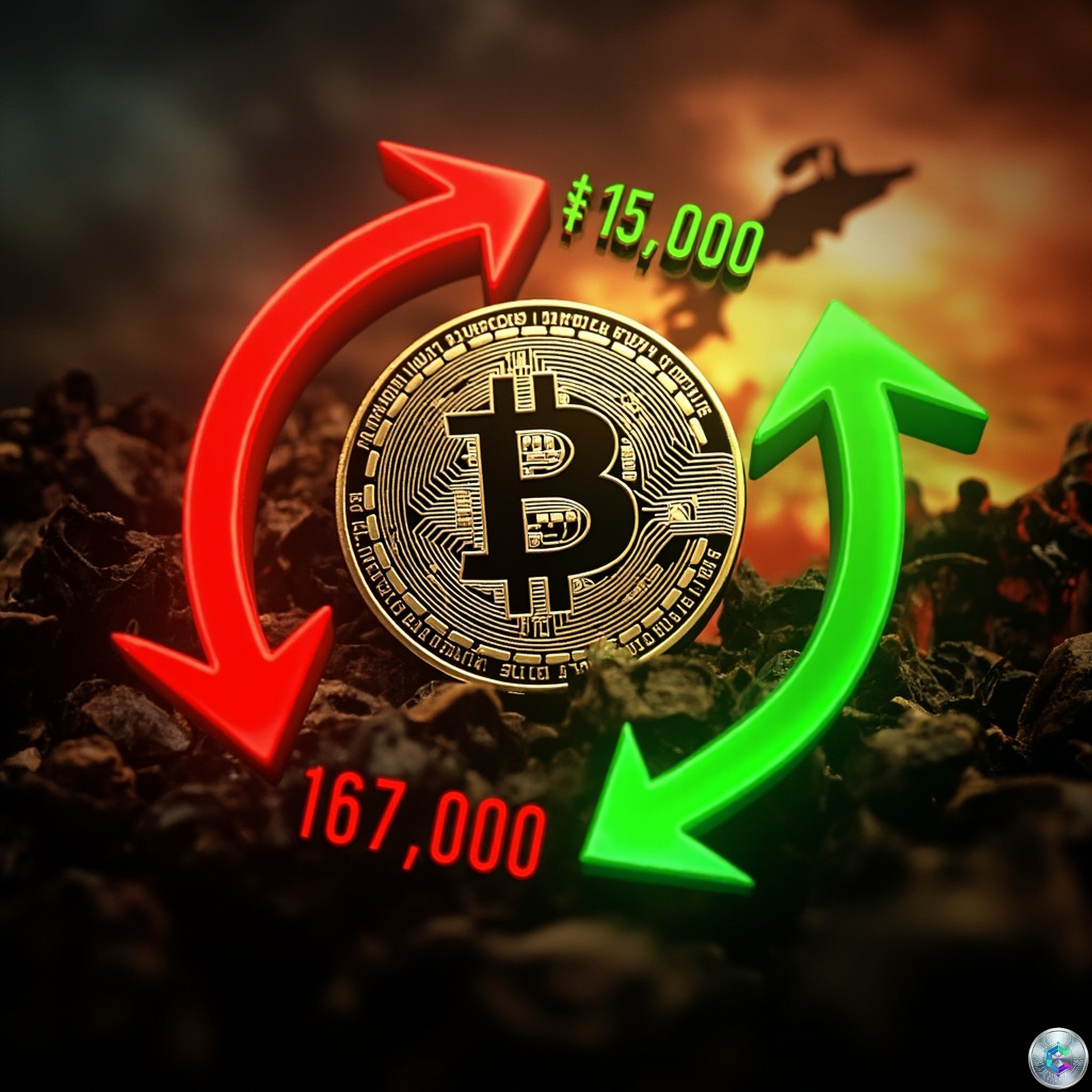 Bitcoin underwater Iran war