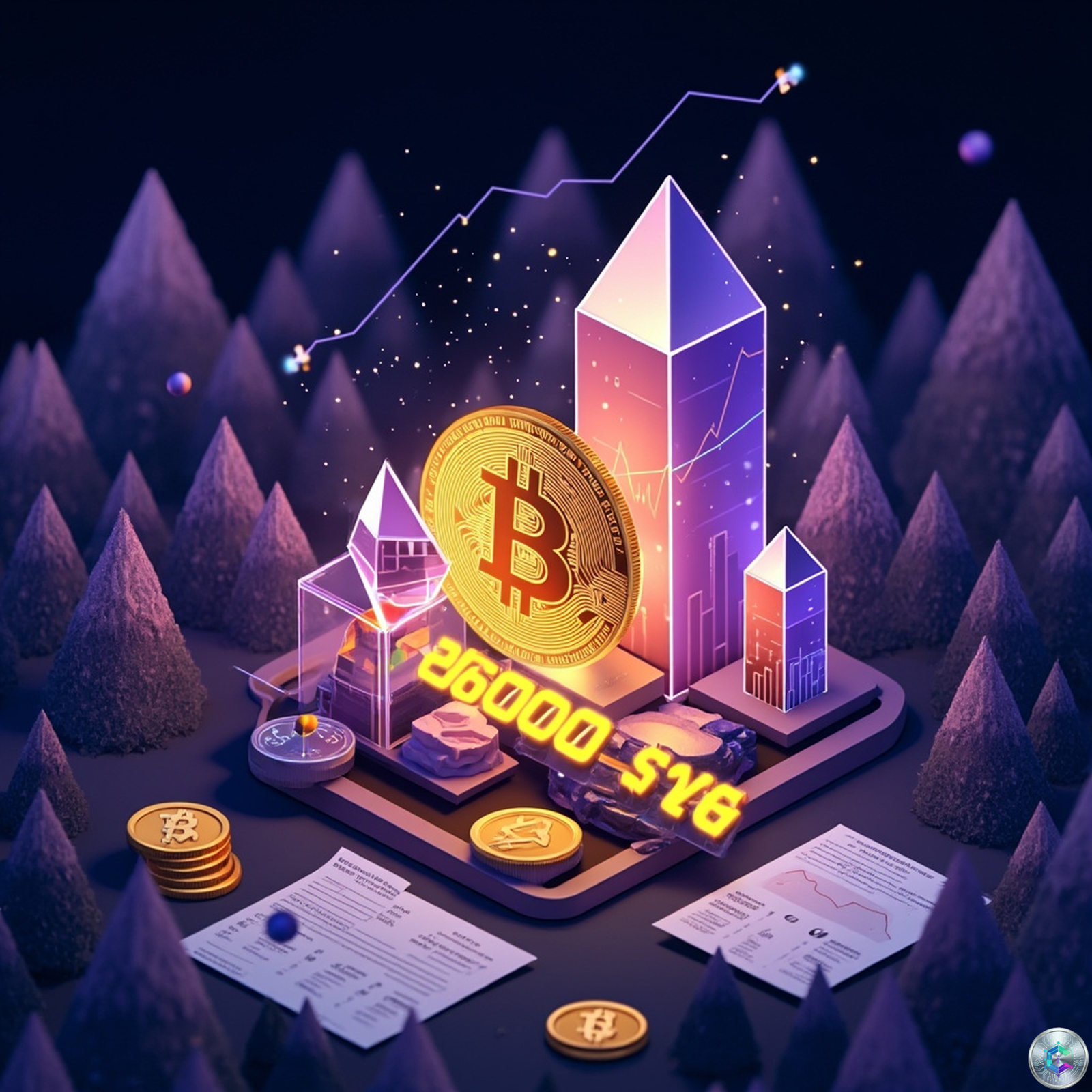 Bitcoin and Ethereum illustration