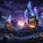 Plus de 20 Projets Crypto Ont Fermé au Premier Trimestre 2026 : Le Cimetière Blockchain se Remplit Plus Vite Que Prévu Over 20 crypto projects shut down in Q1 2026, blockchain graveyard illustration