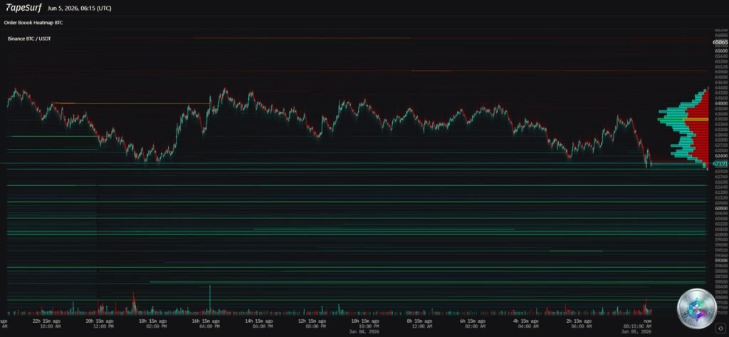BTC/USDT Binance Liquidity Heatmap